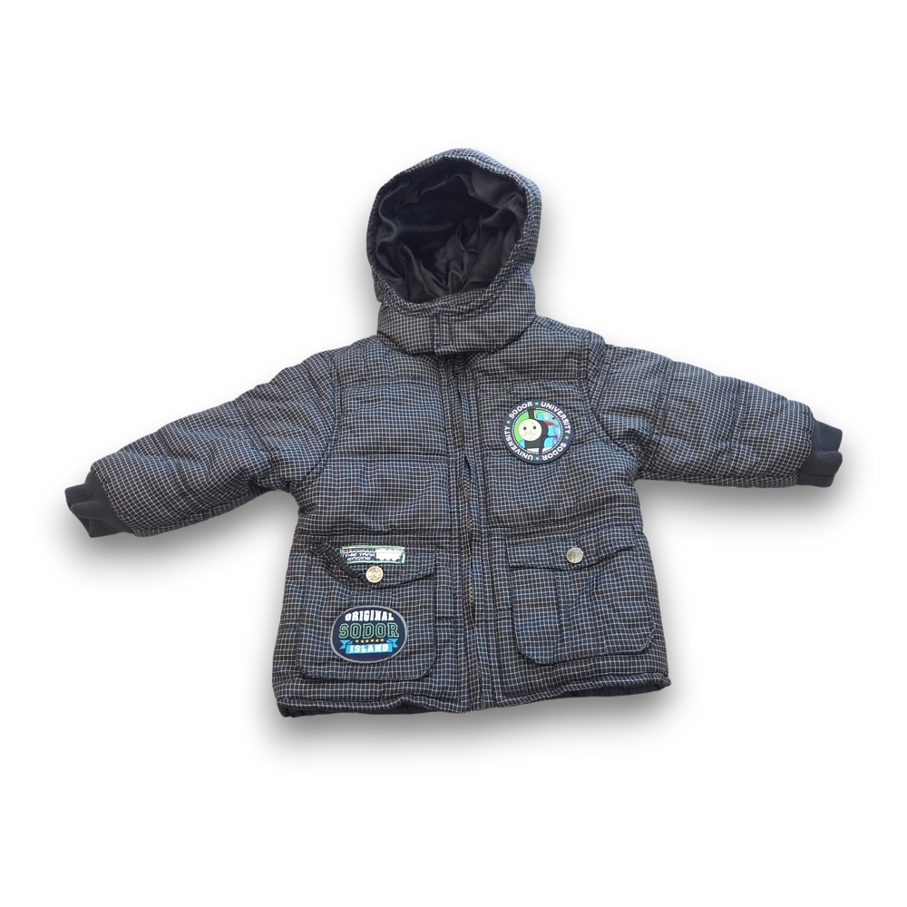 Vtg 2000s Thomas & Friends Train Tank Engine Winter Coat Puffer Jacket Boys 2T